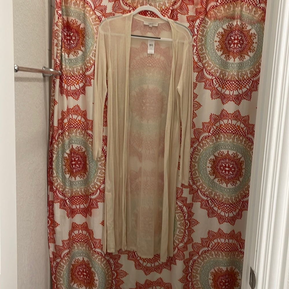 Sheer light weight knee length cardigan